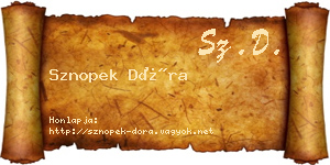 Sznopek Dóra névjegykártya