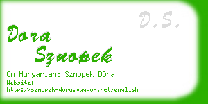 dora sznopek business card